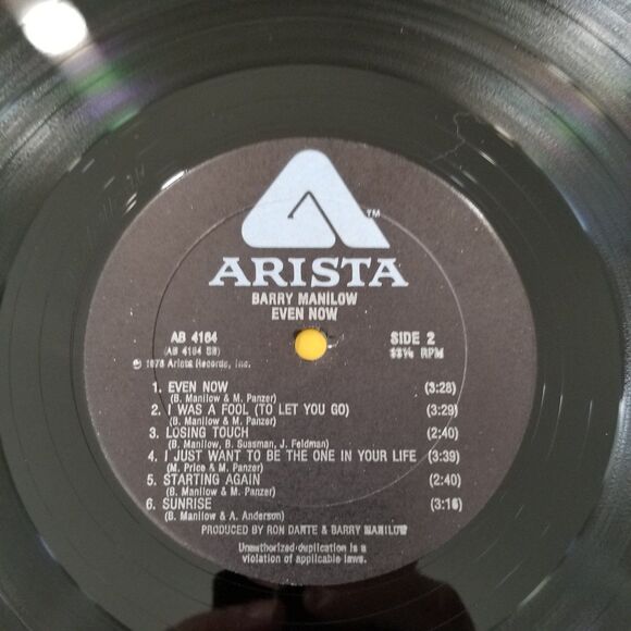 Barry Manilow Even Now Vinyl lp 1978 - Picture 9 of 9